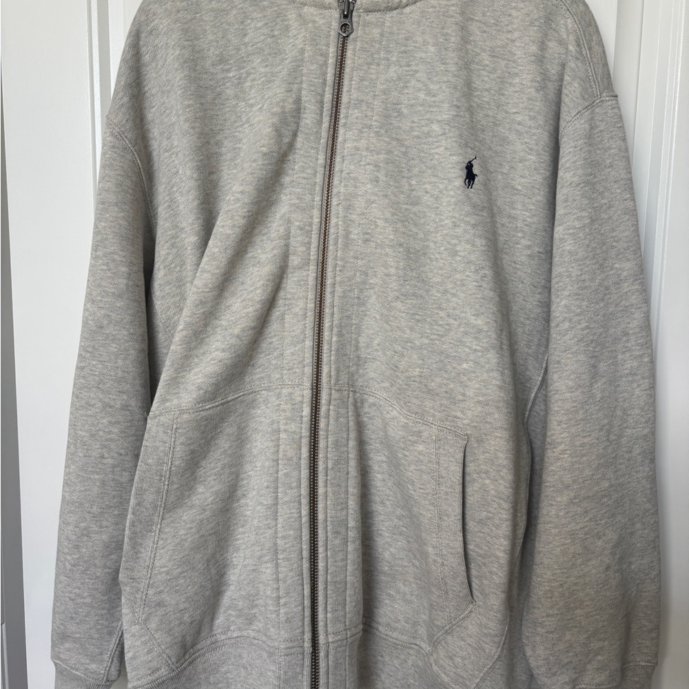 Polo Ralph Lauren Big & Tall {2XB} Gray Zip-Up Hoodie
